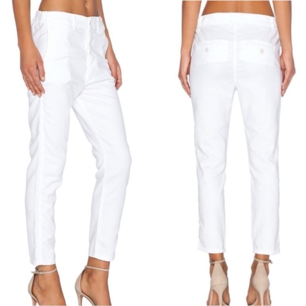 THE GREAT. Slouch Cotton White Pants Trousers